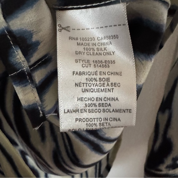 Equipment Silk Button Down Marshmallow Abstract Leopard Print Button-Up Shirt - Picture 6 of 9